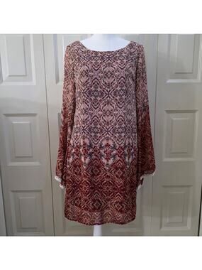Beautiful Dress With Bell Sleeves Boho Tunic Size M
